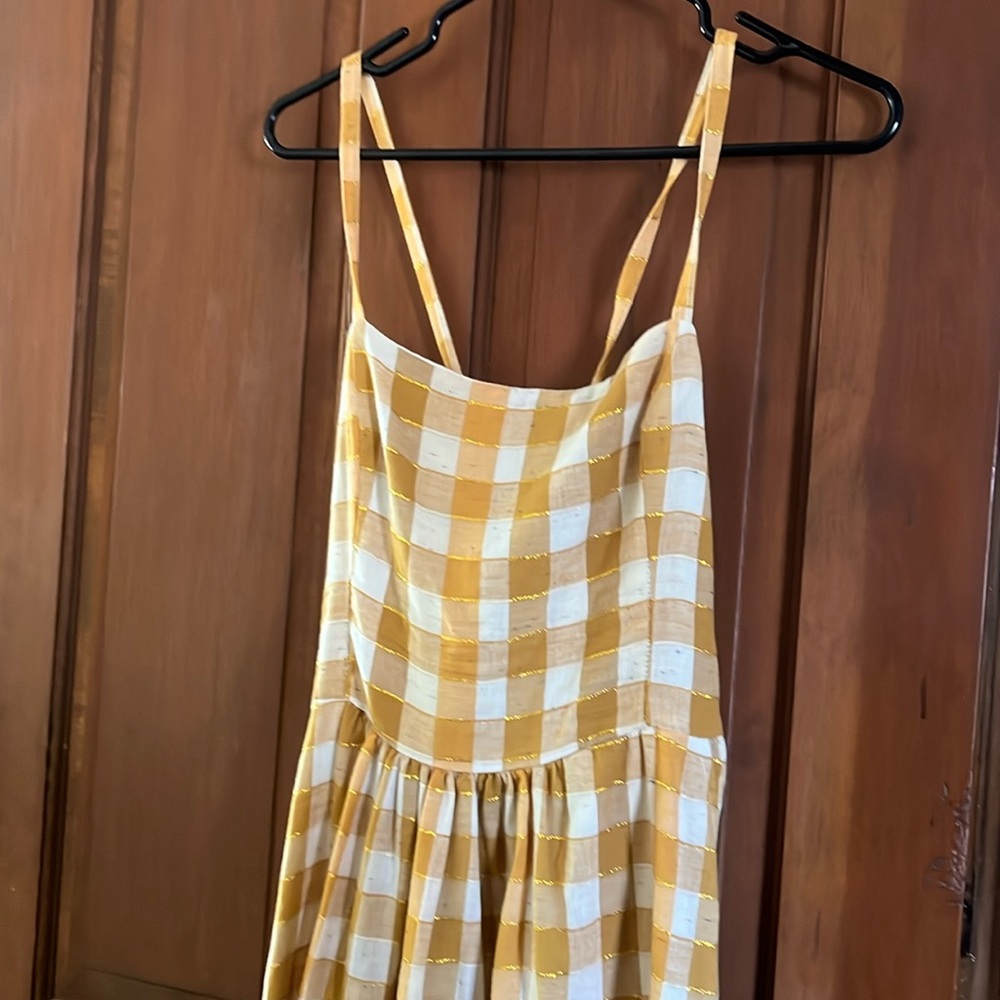 Ace & Jig Yellow and White Gingham Midi Dress